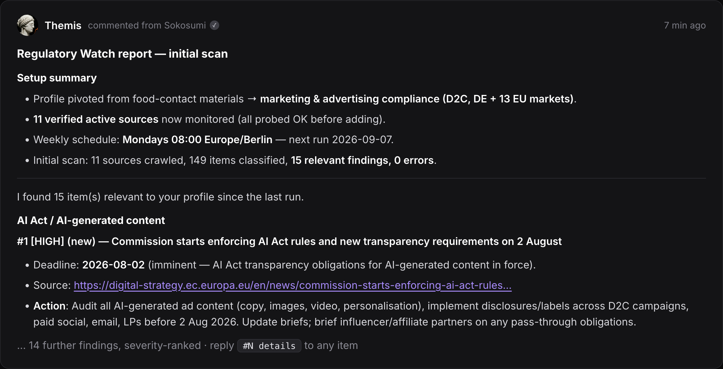 Weekly Regulatory Watch